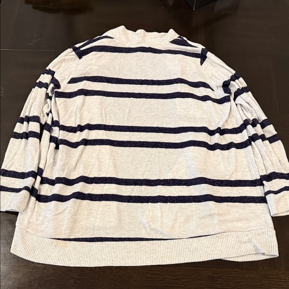 Market & Spruce Cream and Navy Ribbed Shawl Collar Cardigan - Picture 3 of 3